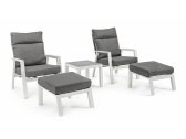 Кресло металлическое с подушками Garden Relax Kledi алюминий, текстилен, олефин белый, серый Фото 16