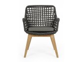 Кресло плетеное с подушкой Garden Relax Madison тик, алюминий, синтетическое волокно, олефин натуральный, черный, серый Фото 2
