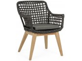 Кресло плетеное с подушкой Garden Relax Madison тик, алюминий, роуп, олефин натуральный, черный, серый Фото 1