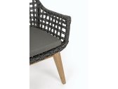 Кресло плетеное с подушкой Garden Relax Madison тик, алюминий, роуп, олефин натуральный, черный, серый Фото 7