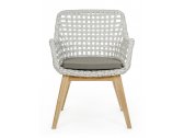 Кресло плетеное с подушкой Garden Relax Madison тик, алюминий, синтетическое волокно, олефин натуральный, белый, серый Фото 2