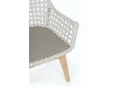 Кресло плетеное с подушкой Garden Relax Madison тик, алюминий, синтетическое волокно, олефин натуральный, белый, серый Фото 5