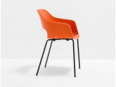 Кресло пластиковое PEDRALI Babila сталь, стеклопластик черный, оранжевый Фото 4