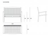 Скамейка деревянная двухместная Giardino Di Legno Savana Onda тик Фото 2