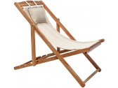 Кресло-шезлонг деревянное Giardino Di Legno Venezia тик, ткань Фото 1