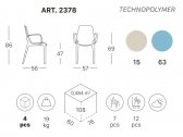Кресло пластиковое Scab Design Ginevra Go Green технополимер голубой Фото 2