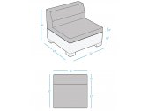 Модуль центральный пластиковый с подушками Ledge Lounger Affinity полиэтилен, ткань Фото 2