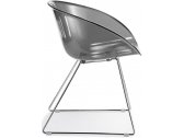 Кресло прозрачное на полозьях PEDRALI Gliss сталь, поликарбонат серый Фото 1