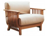 Кресло деревянное с подушками Unopiu Chelsea тик, ткань Фото 1