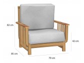 Кресло деревянное с подушками Unopiu Chelsea тик, ткань Фото 2