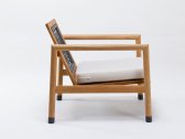 Кресло деревянное с подушками Unopiu Quadra тик, алюминий, канат, ткань Фото 4