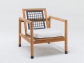 Кресло деревянное с подушками Unopiu Quadra тик, алюминий, канат, ткань Фото 3