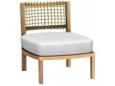 Лаунж-стул плетеный с подушкой Unopiu Synthesis тик, искусственный ротанг, ткань Фото 1