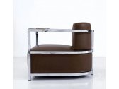 Кресло металлическое с обивкой Rivolta Isotta сталь, дерево, пенополиуретан, кожа Фото 3