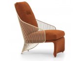 Кресло мягкое с высокой спинкой Minotti Colette сталь, ткань Фото 4