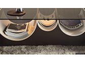 Столик журнальный стеклянный Minotti Waves алюминий, закаленное стекло Фото 6