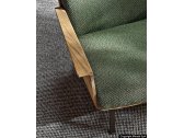 Кресло деревянное с обивкой Minotti Daiki Outdoor сталь, тик, ткань Фото 4