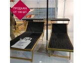 Шезлонг-лежак металлический Magnani VIP алюминий, текстилен Jaquio золотой Фото 1