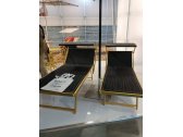 Шезлонг-лежак металлический Magnani VIP алюминий, текстилен Jaquio золотой Фото 5