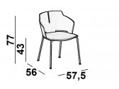 Кресло деревянное Luxy PR1 сталь, фанера Фото 3