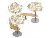 Светильник дизайнерский со столом Green Furniture Leaf Lamp Metal Tree L Half Circle сталь, фанера дуба, шведская береза, шерстяной войлок Фото 1