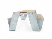 Стол деревянный со скамейками Extremis Hopper Picnic алюминий, ироко Фото 4
