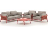 Комплект мягкой мебели Grattoni Easy алюминий, роуп, акрил красный Фото 4