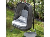Кресло подвесное плетеное Grattoni Wind алюминий, роуп, олефин антрацит, серый, бежевый Фото 4