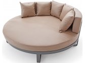 Лаунж-диван круглый Grattoni Capri алюминий, искусственная кожа антрацит, тортора Фото 1
