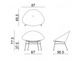 Кресло пластиковое мягкое Arper Adell сталь, полипропилен, ткань Фото 2