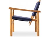 Кресло деревянное с обивкой Cassina Doron Hotel тик, ткань Фото 2
