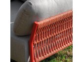 Кресло плетеное с подушками Grattoni Easy алюминий, роуп, акрил красный Фото 5