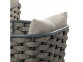 Кресло плетеное с подушками Grattoni Nizza алюминий, роуп, олефин антрацит, коричневый Фото 4