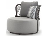 Кресло плетеное с подушками Grattoni Ibiza алюминий, роуп, акрил черный, темно-серый Фото 1