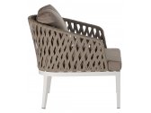 Кресло плетеное с подушками Grattoni Minorca алюминий, роуп, олефин белый, тортора, коричневый Фото 1