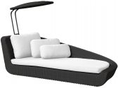 Лежак плетеный левый с подушками Cane-line Savannah сталь, полиэтилен, ткань черный, белый Фото 16