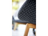 Лаунж-кресло плетеное с подушкой Cane-line Peacock тик, алюминий, полипропилен, ткань темно-серый, серый Фото 3