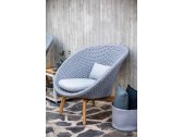 Лаунж-кресло плетеное с подушкой Cane-line Peacock тик, алюминий, полипропилен, ткань темно-серый, серый Фото 10