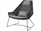 Лаунж-кресло плетеное с подушкой Cane-line Breeze сталь, полиэтилен, ткань черный, серый Фото 19
