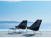 Лаунж-кресло плетеное с подушкой Cane-line Breeze сталь, полиэтилен, ткань черный, серый Фото 17
