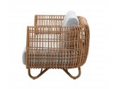 Диван плетеный с подушкой Cane-line Nest алюминий, полиэтилен, ткань соломенный, светло-серый Фото 8