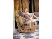 Кресло плетеное с подушкой Cane-line Nest алюминий, полиэтилен, ткань соломенный, светло-серый Фото 4