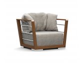 Кресло деревянное с подушками Atmosphera Embrace сталь, тик, ткань Фото 5