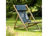 Кресло-шезлонг деревянное складное Fiam Relax ясень, текстилен Фото 5
