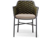 Кресло плетеное с подушкой Grattoni Panama алюминий, роуп, текстилен черный, темно-зеленый, черный Фото 5
