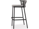 Кресло барное плетеное Grattoni Mata алюминий, роуп, акрил антрацит, темно-серый Фото 2