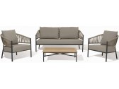 Комплект мебели Grattoni Portofino алюминий, тик, акрил, ткань Axroma антрацит, серый Фото 1