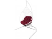 Кресло подвеcное Ecodesign Лира металл, искусственный ротанг белый, бордовый Фото 1