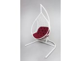 Кресло подвеcное Ecodesign Лира металл, искусственный ротанг белый, бордовый Фото 2