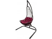 Кресло подвеcное Ecodesign Бриз металл, искусственный ротанг темно-коричневый, бордовый Фото 1